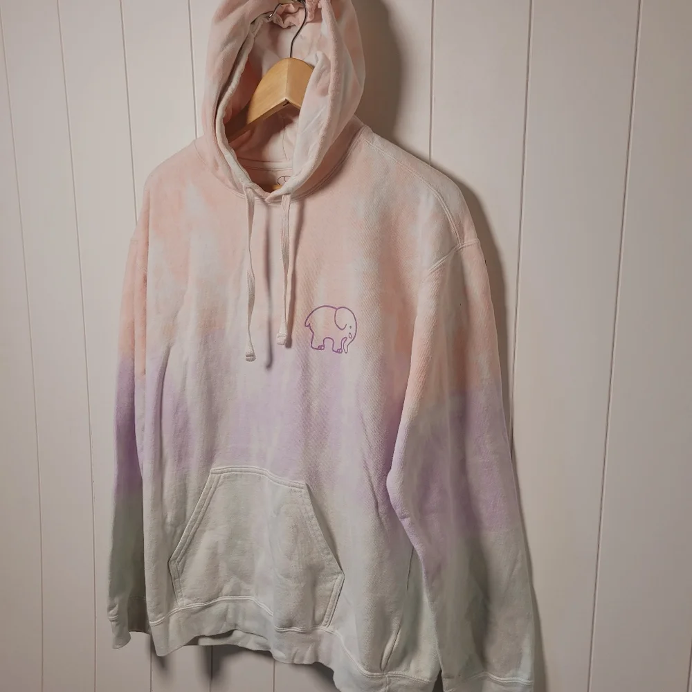 Ivory Ella Sweatshirt Hoodie Womens Size Medium Pink Tie Dye Colorful - Picture 4 of 9